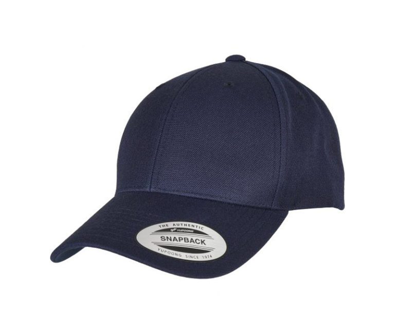 YP Classics® Premium Curved Visor Snapback Cap - Navy
