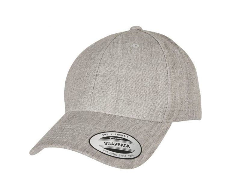 YP Classics® Premium Curved Visor Snapback Cap - Gray