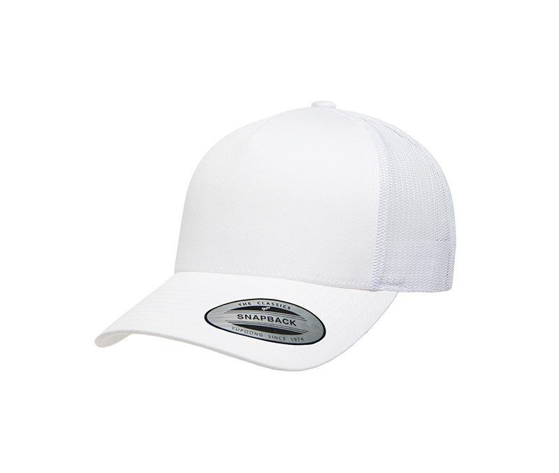 YP Classics®5 Panel Retro Trucker Cap White