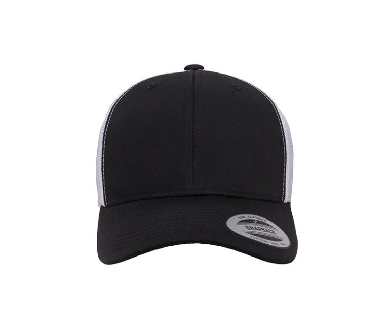 YP Classics® Retro Trucker Cap – 2-Tone White & Black