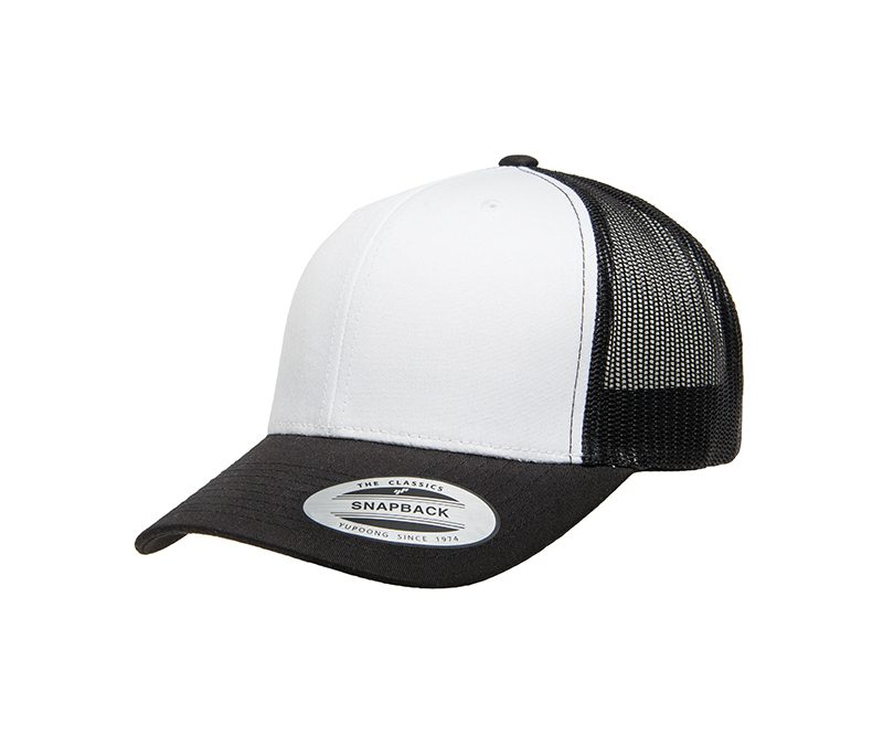 YP Classics® Retro Trucker with White Front Panel Black & White