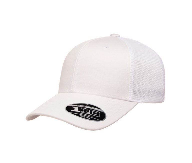 Flexfit 110® Mesh Cap 110T White Left Slant